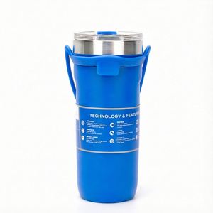 Bouteille d'eau isotherme en acier inoxydable réutilisable avec poignée, finition mate, pour personnalisation - Product Image 4