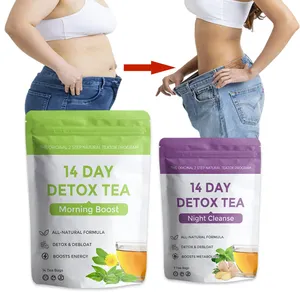 OEM 14 Day Detox Tea Natural Morning Booster And Night Cleanse Tea Helps Allivate Bloating And Booster Energy Slim Weight Loss