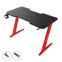 Table de bureau de jeu d'ordinateur en forme de Z de vente directe d'usine avec différentes tailles