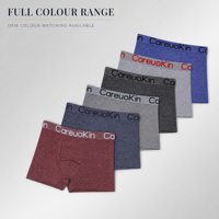 Prix Usine EXW Gros Caleçons Homme Coton Mélangé Couleur Unie Tailles Assorties XXXL Taille Mi-Haute Sous-vêtements Extensibles