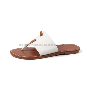 Factory Wholesale Summer New Round Head T-shaped <b>Clip</b> Toe Soft Bottom Comfortable Leisure Large Size Sandals Flat Slippers - Product Image 5