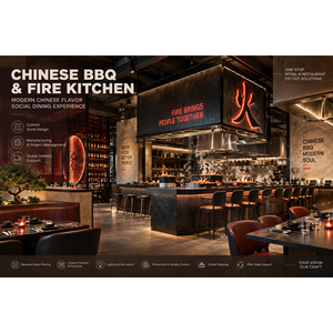 Innovador restaurante chino de barbacoa a la brasas, con diseño personalizado y equipamiento completo con accesorios a juego para el nuevo servicio de catering. - Product Image 1