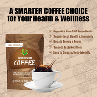 OEM ODM Champignon Café 10 Champignons Mélange puissant Café en grains fraîchement moulu Boisson Favorisant la concentration Vitalité Poudre de café