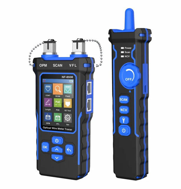 Fiber Tester RJ45 RJ11 POE Live Cable Searching LCD Cable Tester Wire Locator Tracer Optical Tracer