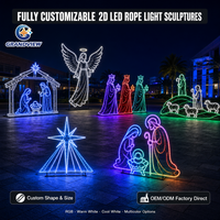 Motif de scène lumineuse LED 2D personnalisé pour l'extérieur, scène de la Nativité, décoration de Noël, Jésus, pour l'église, événement festif, affichage commercial