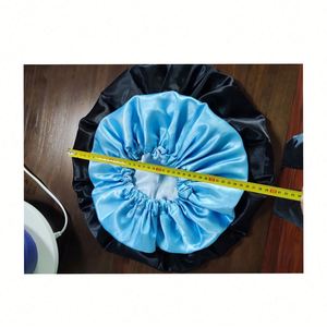 Wholesale 45Cm Large Satin Bonnets Custom Hair Edge Wig <b>Elastic</b> Band <b>Headbands</b> Bag Customized Logo and Bonnet Set - Product Image 3