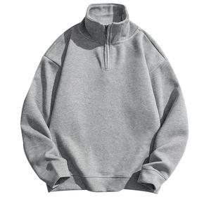 Sweats à capuche à logo personnalisé Sweats à capuche épais Tissu tricoté 100% coton vierge Sweat à capuche zippé imprimé quart 1/4 - Product Image 5