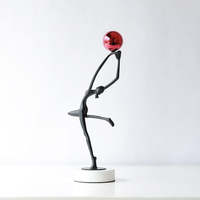 Ornement Métallique Créatif Evelyn : Sculpture Artistique de Fille Dansante, Décoration d'Intérieur Européenne de Luxe Léger