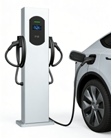 Nouvelle borne de recharge rapide AC universelle 22 kW 44 kW haute tension OCPP pour véhicules électriques, à poser au sol, usage public