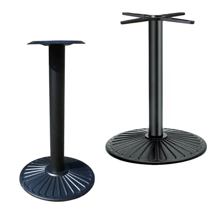 Base de mesa de hierro fundido personalizado al por mayor Pedestal patas de muebles hierro fundido cruzado redondo café comedor Bar Base de mesa de metal