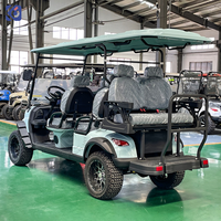 Voiture de golf électrique CAMP 72v avec batterie au lithium, alimentée par énergie solaire, avec 6 sièges de luxe pour les terrains de golf et l'usage personnel