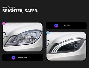 Para <span class=keywords><strong>Mercedes</strong></span>-Benz <span class=keywords><strong>Clase</strong></span> C W204 2011-2014 C180, Faros Delanteros LED de Repuesto Estilo Maybach de 12V, 50W, 4000 Lúmenes, 5000K - Product Image 2