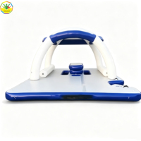 Plataforma Flotante Inflable con Toldo para el Sol, Bar Flotante para Yate, Playa, Océano, Fiestas y Entretenimiento