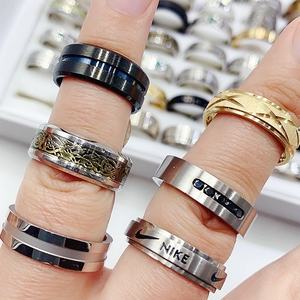 Anillo de Acero Inoxidable con Piedra Natural, Diseño Geométrico Electrochapado, Estilo Europeo Americano, Simple y Moderno, para Hombres y Mujeres, Ideal para Fiestas - Product Image 4