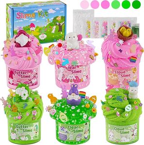 Kit de Slime Personalizado de Conejito de Pascua con Slime Transparente Efecto Nube de Mantequilla, Adornos de Conejo, Detalles para Fiestas, Venta al por Mayor, Suministro de Fábrica OEM ODM - Product Image 1