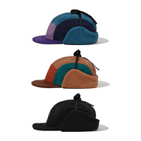 Gorro de Invierno de Forro Polar con Visera Plana, 100% Poliéster, Gorro Ushanka con Orejeras Plegables, Gorra de Béisbol Suave de 5 Paneles