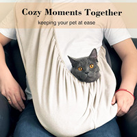 Porte-chats semi-circulaire en polaire avec sangle élastique fixe, respirant, ultra-doux, simple, mains libres, pour usage intérieur, pour chats de 3 à 13 kg