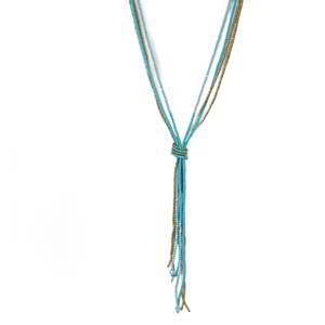 Fashion Beaded <b>Necklace</b> 316L Stainless Steel PVD Gold Plating Sustainable Resistant <b>Long</b> Tassel Design - Product Image 1