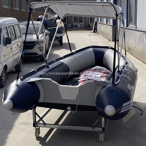 6 personnes Plancher en bois Pvc Bateau d'assaut gonflable Vitesse Yacht Dinghy Kayak Canoë - Product Image 5