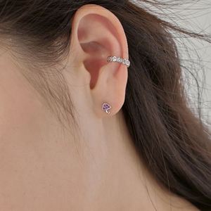 Dylam Tiny <b>Cute</b> Children Girls Women Fine Jewelry Hypoallergenic S925 Silver Rhodium Plated 5A Zirconia Mushroom Stud <b>Earrings</b> - Product Image 4