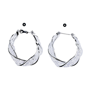 Orecchini a Cerchio Geometrici Trendy in Argento 925 Placcato Oro, Gioielli da Festa per Donne - Product Image 1