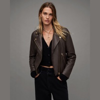 Veste en cuir véritable écologique pour femme, style motard, réversible, imperméable, bomber, varsity, en cuir de vache.