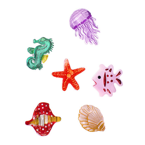 Pinces à cheveux N Conch Claw 6 cm en résine, motif vie marine, dessin animé, pour femmes, décontractées, en sachet OPP - Product Image 1