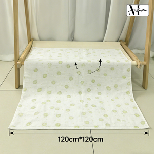Serviette <span class=keywords><strong>de</strong></span> <span class=keywords><strong>bain</strong></span> en gaze imprimée <span class=keywords><strong>double</strong></span> couche en coton <span class=keywords><strong>de</strong></span> bambou biologique pour la maternité et la literie bébé - Product Image 1