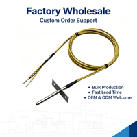 Sonde de température à montage sur bride, thermocouple de type K personnalisé avec câble en fibre de verre, vente en gros d'usine OEM ODM