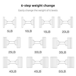 Altere Musculation <span class=keywords><strong>Haltères</strong></span> réglables unisexe 1 seconde de réglage rapide du poids Dumbles <span class=keywords><strong>d</strong></span>étachables intelligents en acier pur pour ensemble de gymnastique - Product Image 5