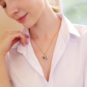 <span class=keywords><strong>Collana</strong></span> con Ciondolo a Cuore in <span class=keywords><strong>Argento</strong></span> Sterling S925 Personalizzabile con Pietra Portafortuna e <span class=keywords><strong>Nome</strong></span> su Misura - Product Image 4