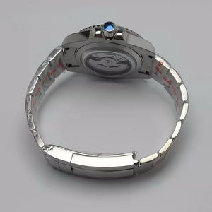 <span class=keywords><strong>Orologio</strong></span> <span class=keywords><strong>da</strong></span> Uomo con Movimento NH35, Lente d'Ingrandimento, Cassa in Acciaio Inossidabile, Quadrante Grigio, Lancette Luminose Verdi, Ghiera Argentata Stile SUB - Product Image 5