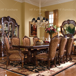 Bộ bàn ăn 8 chỗ làm thủ công theo phong cách Mỹ, chất liệu gỗ nguyên khối, thiết kế mới, đồ nội thất cổ điển. - Product Image 1