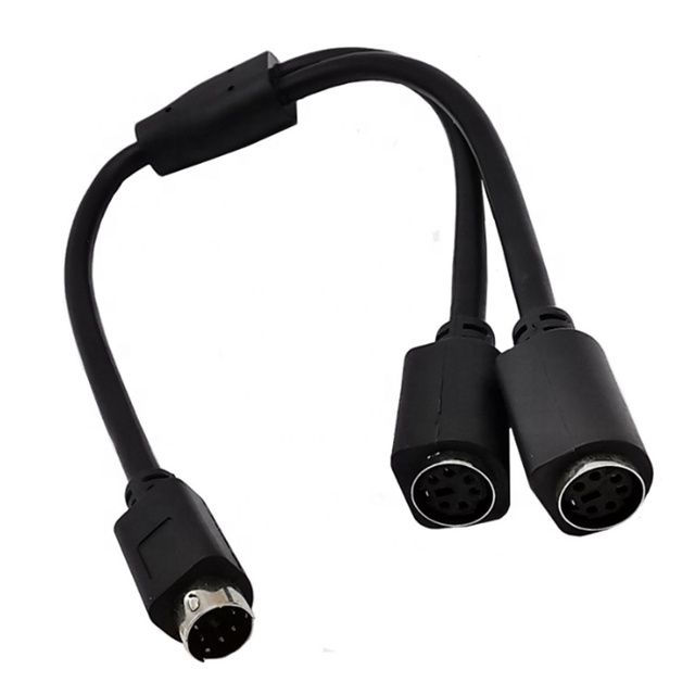 Hot Sell Product Mini DIN 6-Pin Splitter Y Adapter Cable 6 Pin  PS/2 PS2  Data Cable