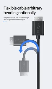 SANGUAN Kabel Tipe C Grosir/Eceran Kabel Data USB 3.1 Tipe C Ke Micro B 10Pin untuk Hard Disk Drive Ponsel
