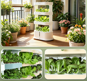 Système de culture hydroponique à 3 niveaux, jardin vertical <span class=keywords><strong>d</strong></span>'<span class=keywords><strong>intérieur</strong></span> avec éclairage LED pour herbes et légumes - Product Image 3