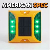 Tombol Jalan LED Tenaga Surya Perawatan Rendah, Reflektor Mata Kucing, Tahan Air IP68, Casing ABS dengan Mode Berkedip
