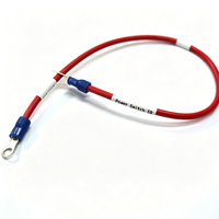 Faisceau de câbles rouge personnalisé avec bornes fourche et à anneau, câble de raccordement pré-crimé avec gaine en vinyle bleu pour interrupteur d'alimentation