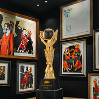 Trophées en cristal de verre doré, argenté et bronze, plaques en cristal de basketball, impression UV, cadeaux écologiques pour salons professionnels, bienvenue