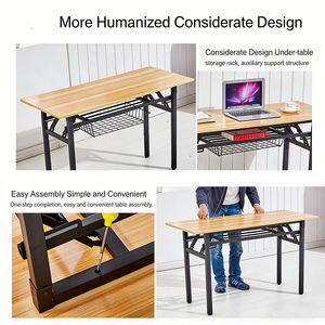 <span class=keywords><strong>Mesa</strong></span> de Conferencia Plegable Moderna, Lujosa y Duradera, <span class=keywords><strong>Mesa</strong></span> de Entrenamiento Multifuncional con Marco de Madera, Escritorio Plegable Portátil para Sala de Reuniones - Product Image 6