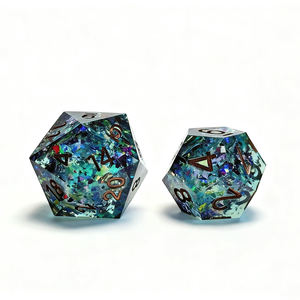 ชุดลูกเต๋า RPG ทำจากเรซินพร้อมดันเจี้ยนและมังกรทำด้วยมือมีขอบแหลมกระดาษลูกกวาดขนาดเล็กชุดลูกเต๋าหลายด้านเรืองแสง - Product Image 6