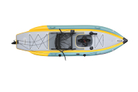 Kayak à Pédales Gonflable Vicking12' Nouveau Design en PVC avec Propulsion par Aileron, Écologique, Léger et Pliable pour Utilisation en Extérieur