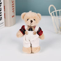 Pendentif porte-clés en peluche ours en lin varié pour couple, sac en toile, poupée transfrontalière