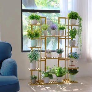 Estante de Exhibición para Macetas de Bambú, de 9 Niveles, Multicapa, para Plantas de Interior y Exterior, Diseño Minimalista - Product Image 2