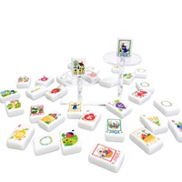 Juego de Mahjong Acrílico Premium Estilo Americano, Fichas Grabadas con Láser, para Juegos de Mesa Casuales con Familiares y Amigos