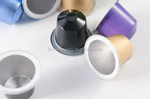 CHN nuove capsule di caffè riutilizzabili in alluminio Nespresso da 37mm con coperchio in alluminio