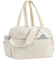 Nouvelle collection : Sac de voyage matelassé blanc léger, petit sac fourre-tout, sac de week-end, sac de voyage pour une nuit