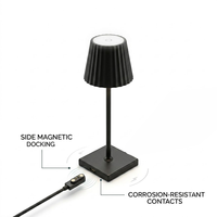 Lampe de table sans fil à intensité variable pour restaurant et hôtel, avec base de charge magnétique latérale, lampe de bureau LED rechargeable