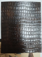 Cuir PU texturé crocodile à grain fin, bicolore, effet mat, pour sacs à main, bagages et chaussures - Vente en gros