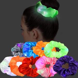 Light <span class=keywords><strong>Up</strong></span> Hair Scrunchies Satin Silk Flash LED Hair Ties Halloween Christmas PARTY Ponytail Holder per ragazze con 3 modalità di luce - Product Image 2